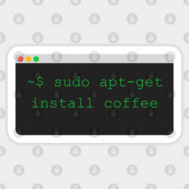 sudo apt get install coffee Sticker by leo-jess